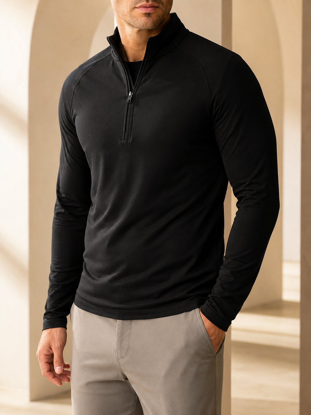 Fitt Active Quarter Zip - Black